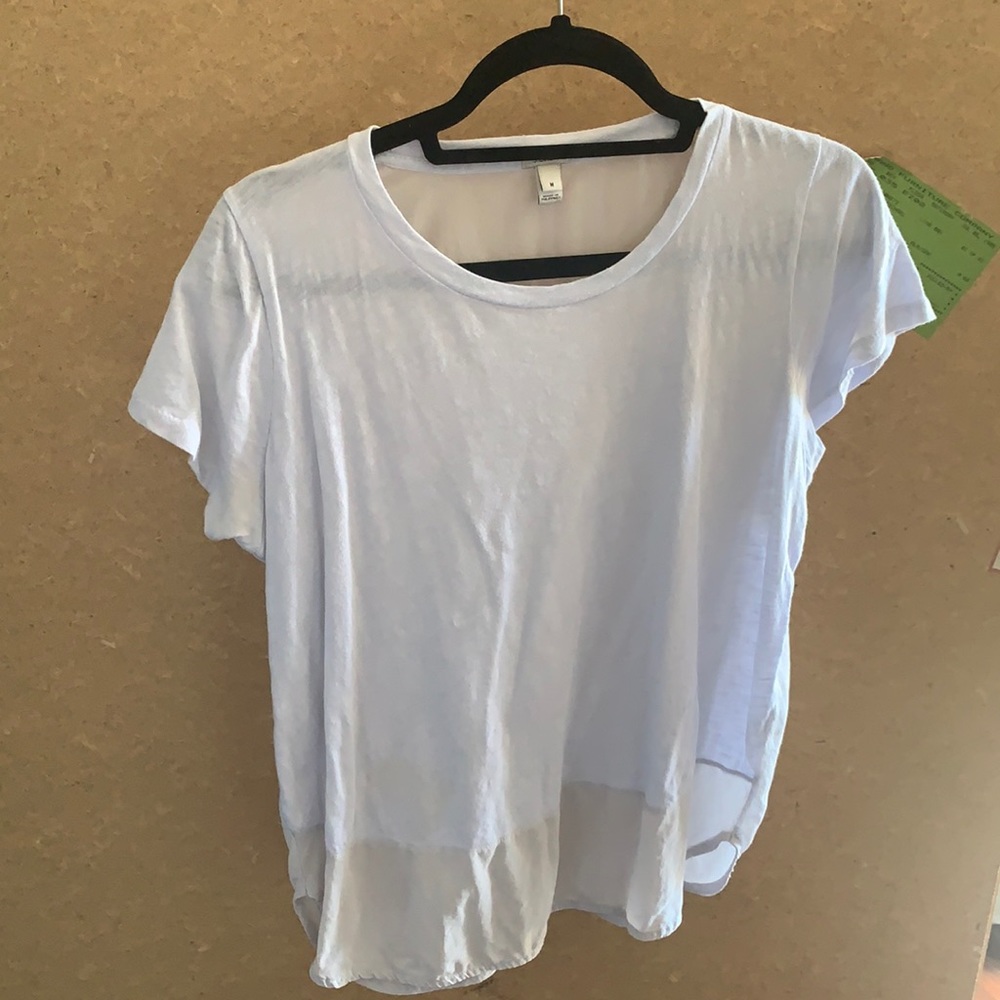 Blue medium J Crew tee with sheer back